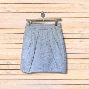 Mango Silver Pleated Bubble Mini Skirt Casual